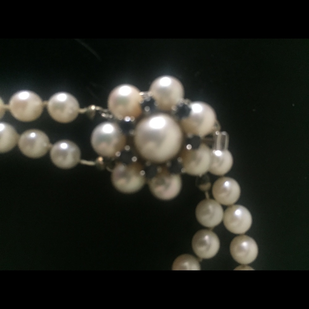 Double Strand Petal Necklace With Blue Sapphires View 2